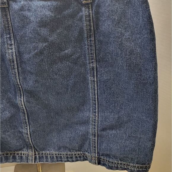 Arden B Vintage Style "Button Up" Medium Wash Denim Mid-Length Skirt Size 9 - Picture 11 of 12